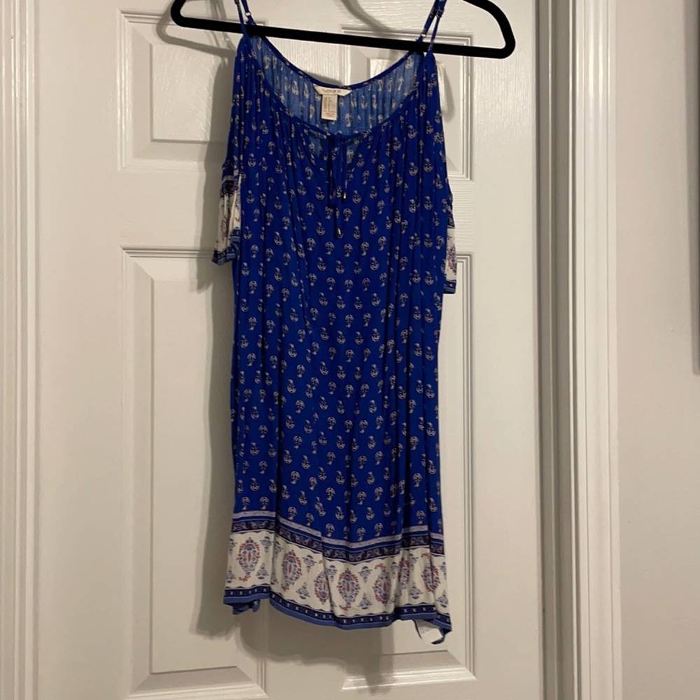 Open shoulder short sleeve sun dress